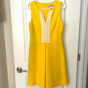 Yellow sundress with lace detail